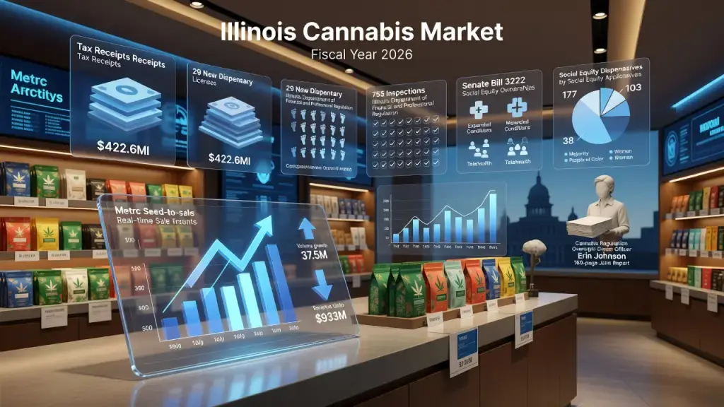 Illinois Cannabis Sales Volume Climbs as Dollar Revenue Slides